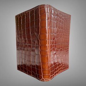 Hermes NIB GM Agenda Cover Cognac Alligator Mississippiensis Lisse